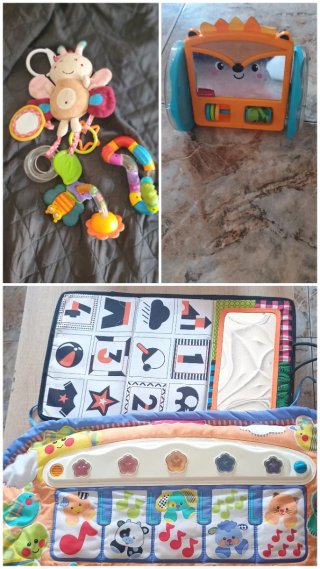 Lote Juguetes Bebé: Manta Piano, Sonajero Mariposa