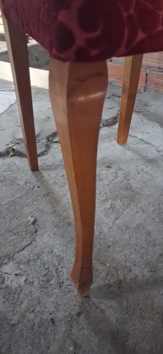 6 Sillas Vintage Madera Terciopelo