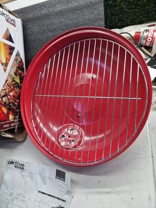 Barbacoa Portátil Carbón Roja y Negra