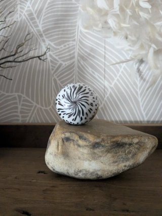 Huevo Murano Venezia Cristal Negro Blanco