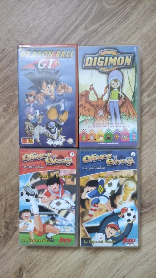 Lote VHS: Dragon Ball GT, Digimon, Oliver y Benji