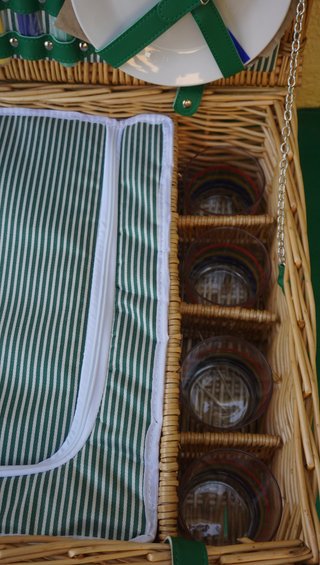 Cesta Picnic Benetton Mimbre 55x43x20cm nueva leer