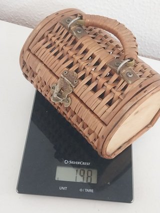 Bolso Cesta Cofre Mimbre Vintage Cilindrico