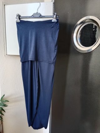 Falda larga Zara azul marino talla S