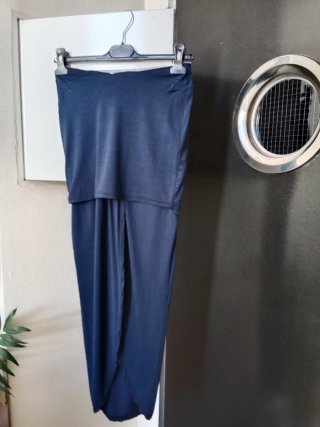 Falda larga Zara azul marino talla S