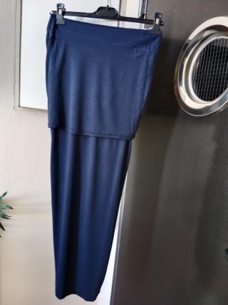 Falda larga Zara azul marino talla S