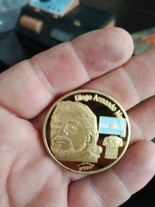Moneda Maradona Bañada Oro Serie Limitada mundial