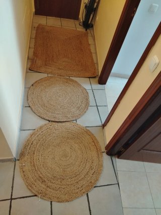 Lote 3 alfombras de yute
