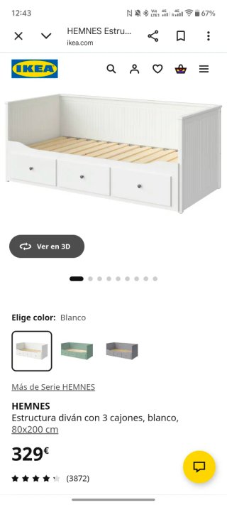 Cama Diván Ikea HEMNES 3 Cajones