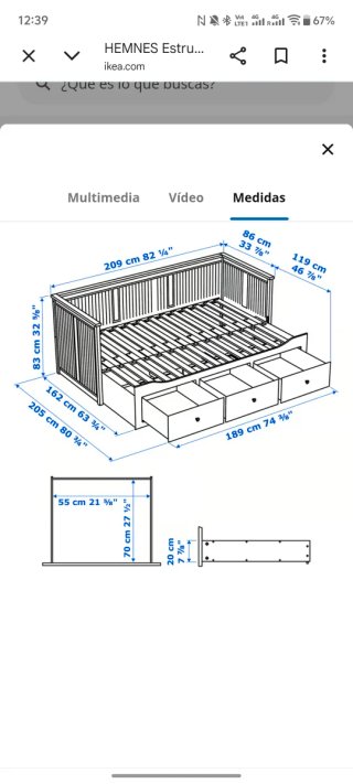 Cama Diván Ikea HEMNES 3 Cajones