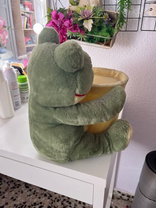 Cesta Peluche Rana Flores Amarilla