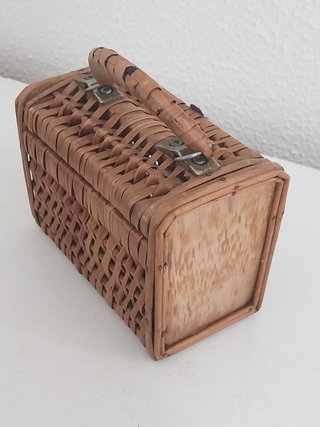 Bolso Cesta Cofre Mimbre Vintage Maletin