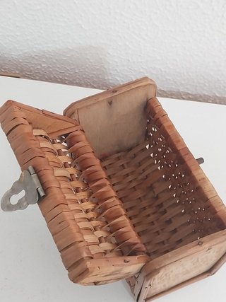 Bolso Cesta Cofre Mimbre Vintage Maletin