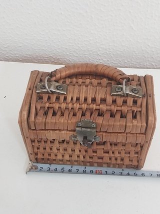 Bolso Cesta Cofre Mimbre Vintage Maletin