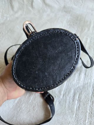 Borsa Vintage Pelle Rigida Nera