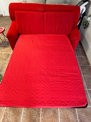 Sofá Cama Rojo Tela
