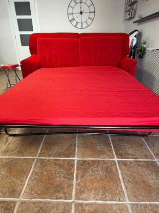 Sofá Cama Rojo Tela