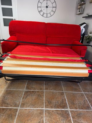 Sofá Cama Rojo Tela