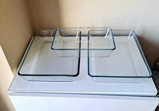 Lote Bandejas / fuertes de Cristal para Horno
