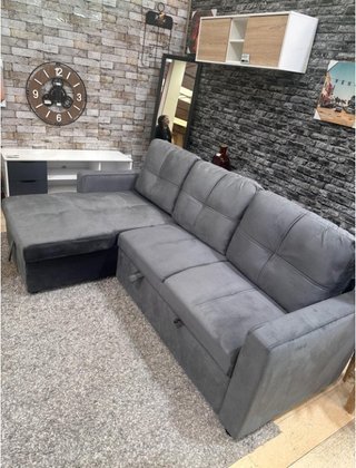 Sofá Cama Gris con Arcón