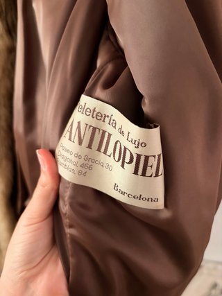 Abrigo Piel Zorro Antilopiel Beige/Marrón