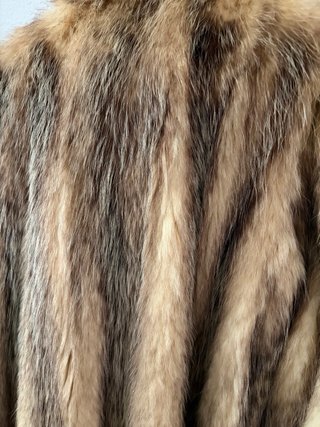 Abrigo Piel Zorro Antilopiel Beige/Marrón