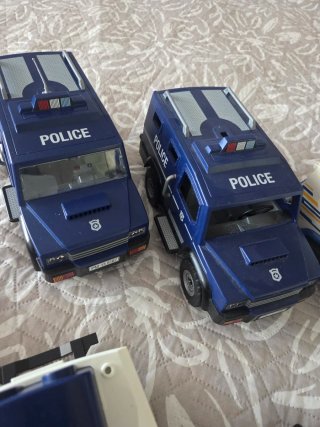 Lote playmobil coches y lancha policia