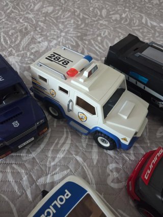 Lote playmobil coches y lancha policia