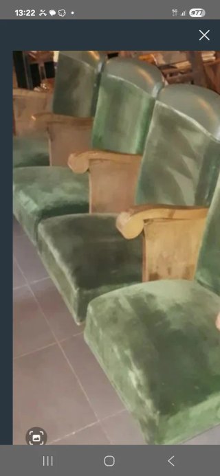 2 Butacas de Cine Terciopelo y Madera