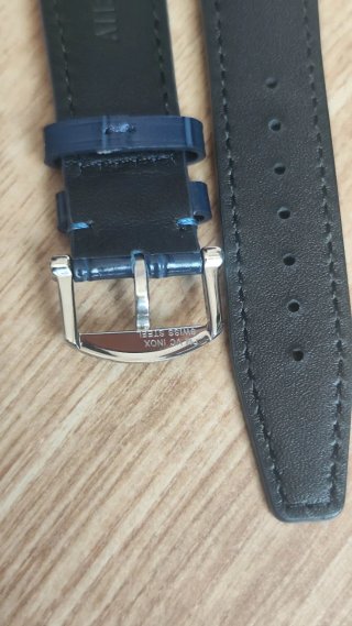 Correa IWC 20mm Azul Marino Piel Cocodrilo