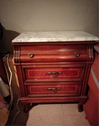 Estilo vintage cama articulada 90+cabezal+mesita