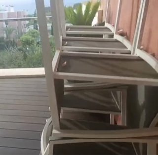 Mesa Comedor Exterior Cristal y 6 Sillas (Palma)