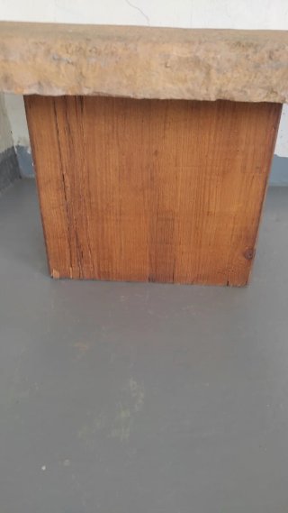 2 Mesas Auxiliares Piedra y Madera 8€ las dos