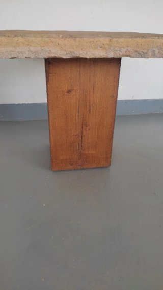 2 Mesas Auxiliares Piedra y Madera 8€ las dos