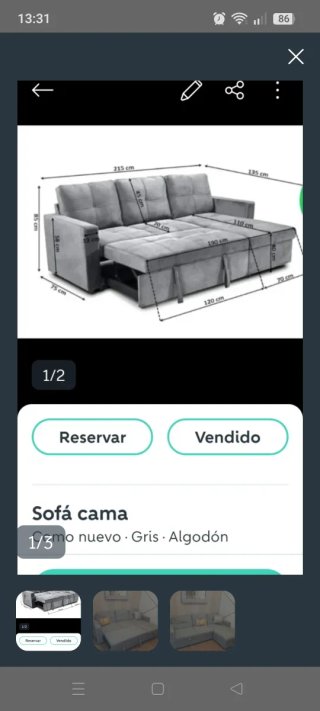 Sofá cama chaise longue beige