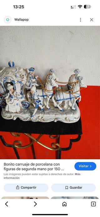 Figurita de porcelana: Carruaje y caballos