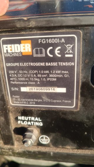Generador Feider 1200W Inverter portátil