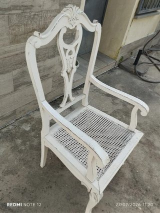 Sillón estilo Chippendale blanco