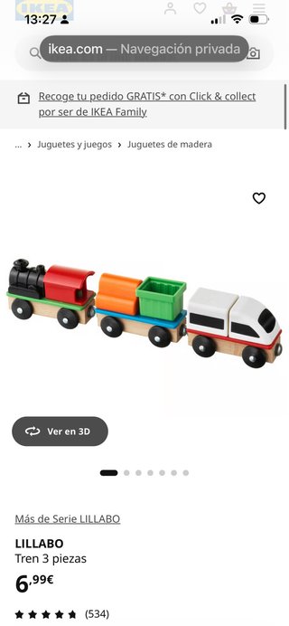 Tren de juguete  IKEA LILLABO madera