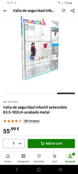Valla seguridad infantil extensible Munchkin.