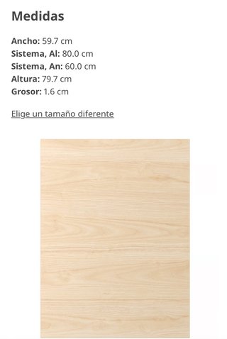 Puerta IKEA ASKERSUND 60x80 Efecto Fresno Claro
