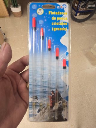 5 Flotadores Pesca Cristalinos KMT
