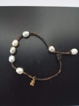 Pulsera Tous Oro 18k Perlas Cultivadas Oso