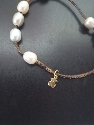 Pulsera Tous Oro 18k Perlas Cultivadas Oso