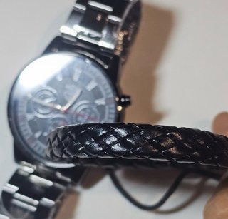Reloj DENKEY Negro y Pulsera Trenzada Negra