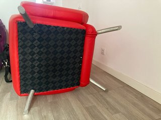 Sillón rojo vintage en piel - super rebaja!