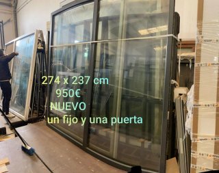 Ventana aluminio 102x110 cm (2 uds)