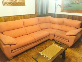 Sofá modular color salmon en L