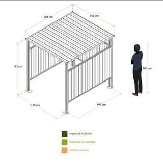 Caseta cobertor 180x200x191 cm 3,60 m2