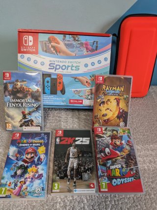 Nintendo Switch + Sports + Accesorios + juegos